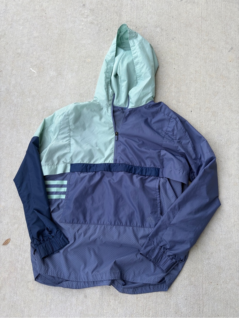Adidas Windbreaker Jacket - Mint & blue SEE NOTES